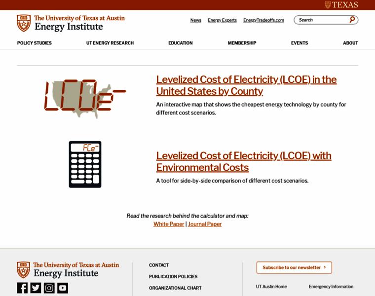 Calculators.energy.utexas.edu thumbnail