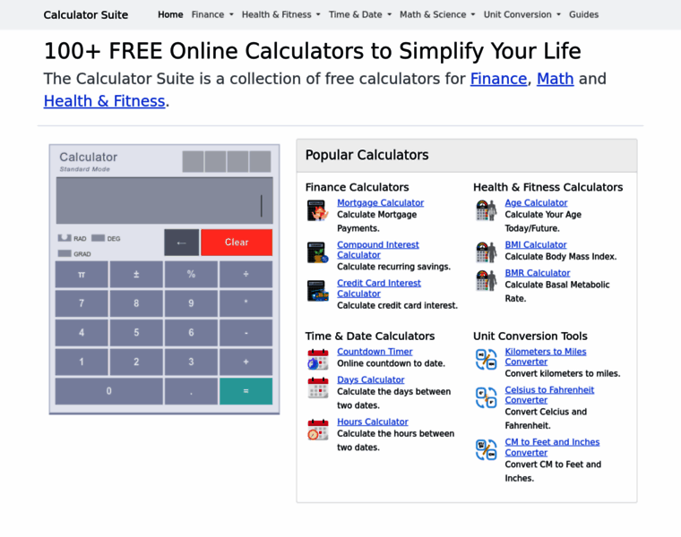 Calculatorsuite.com thumbnail