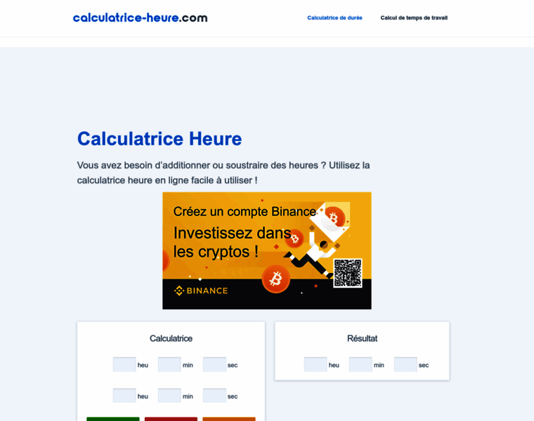 Calculatrice-heure.com thumbnail
