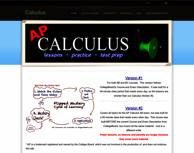 calculus.flippedmath.com at WI. Calculus - Home