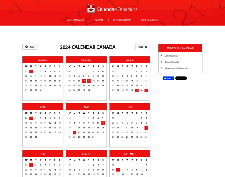 Calendar-canada.ca thumbnail Calendar-canada.ca thumbnail