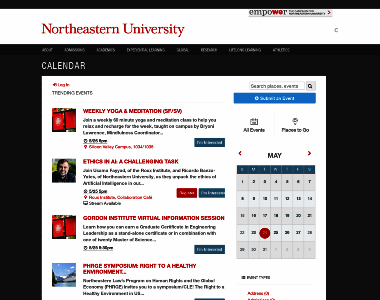 Calendar.northeastern.edu thumbnail