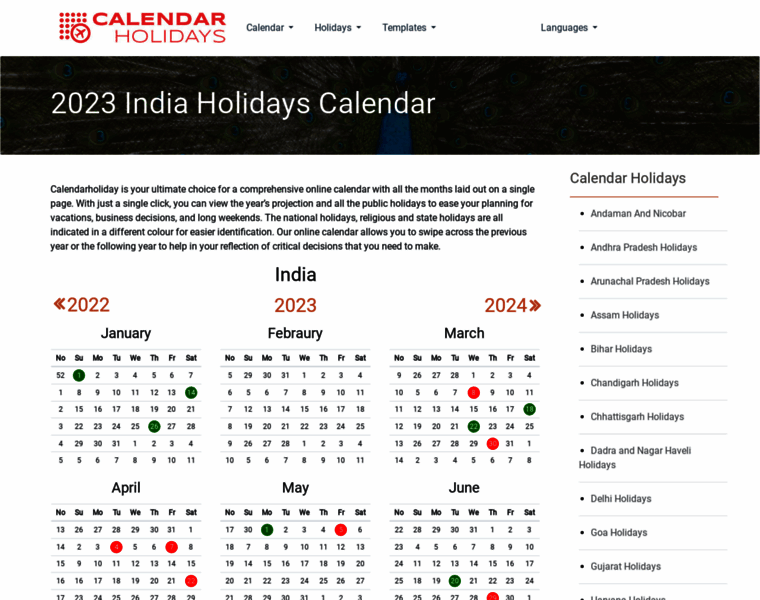 Calendarholidays.in thumbnail