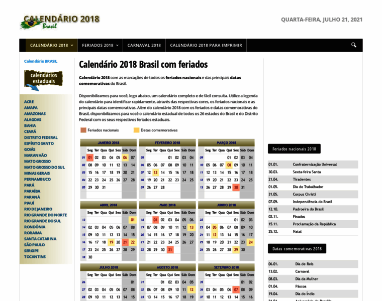 Calendario2018brasil.com.br thumbnail
