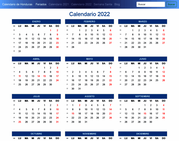 Calendariohonduras.com thumbnail