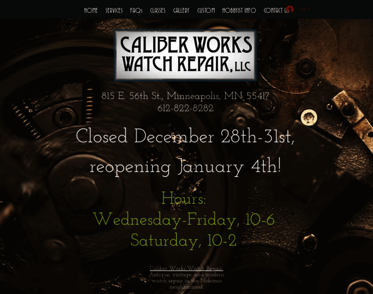 Caliberworkswatchrepair.com thumbnail