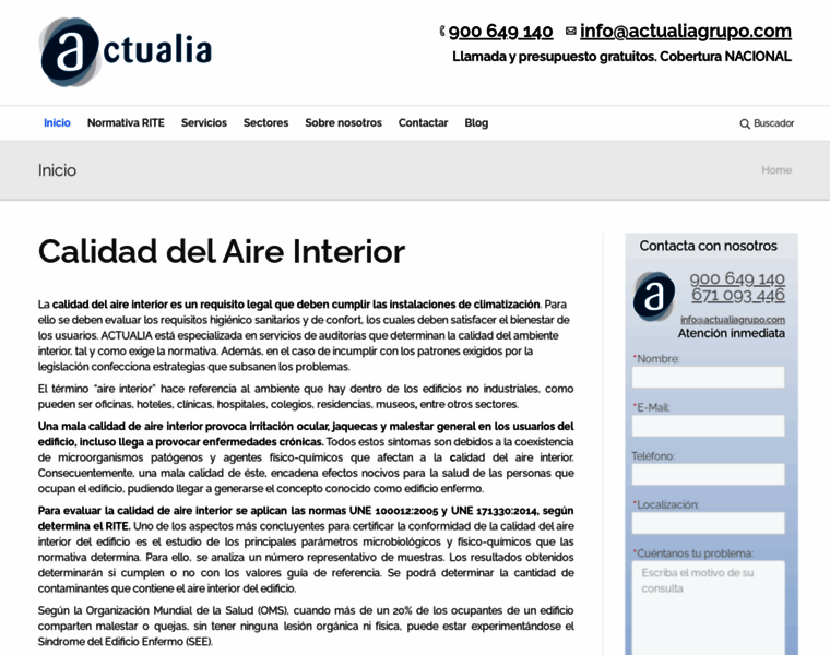 Calidaddelaireinterior.es thumbnail