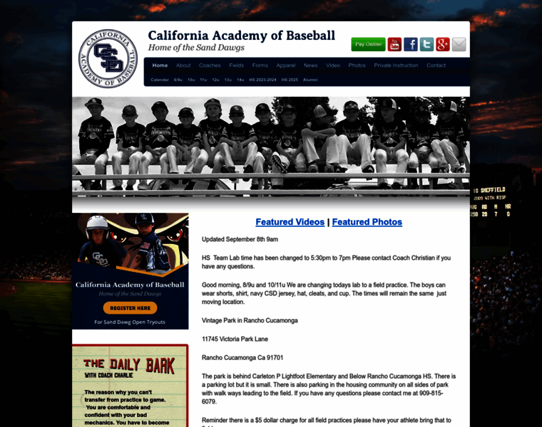 Californiaacademyofbaseball.org thumbnail