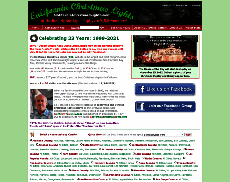 Californiachristmaslights.com thumbnail