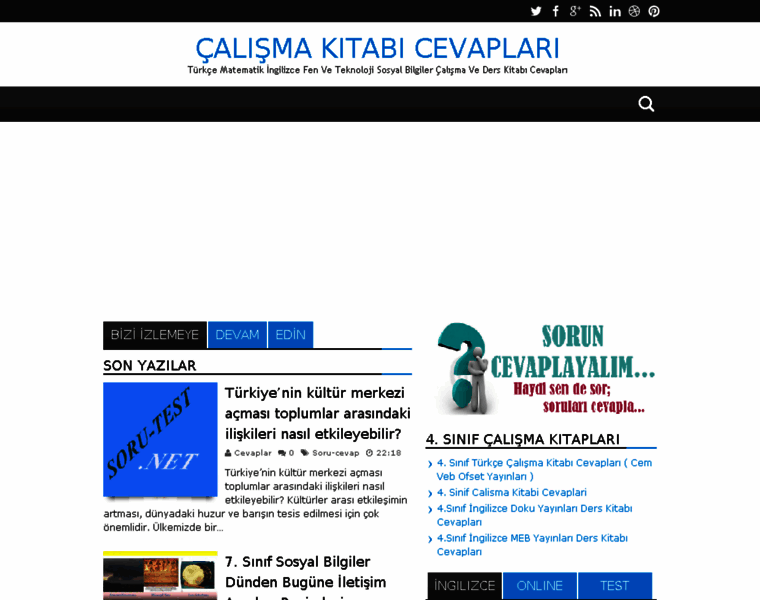 Calismakitabicevaplari.com thumbnail