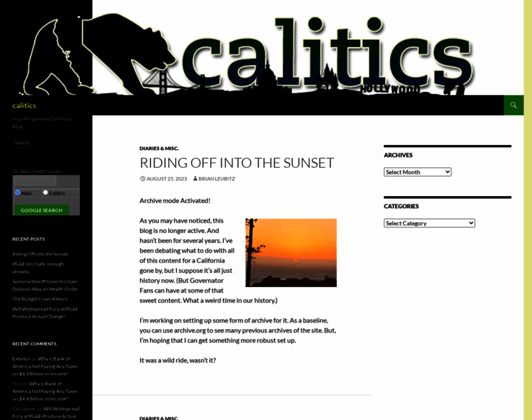 Calitics.com thumbnail