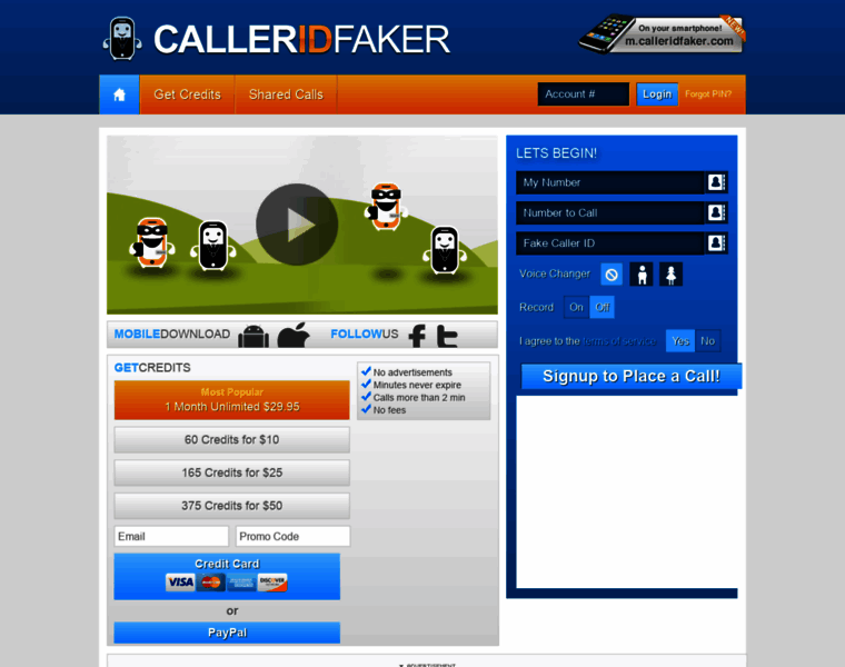 Calleridfaker.com thumbnail