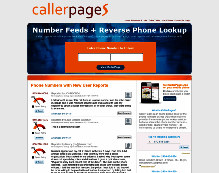 Callerpages.com thumbnail