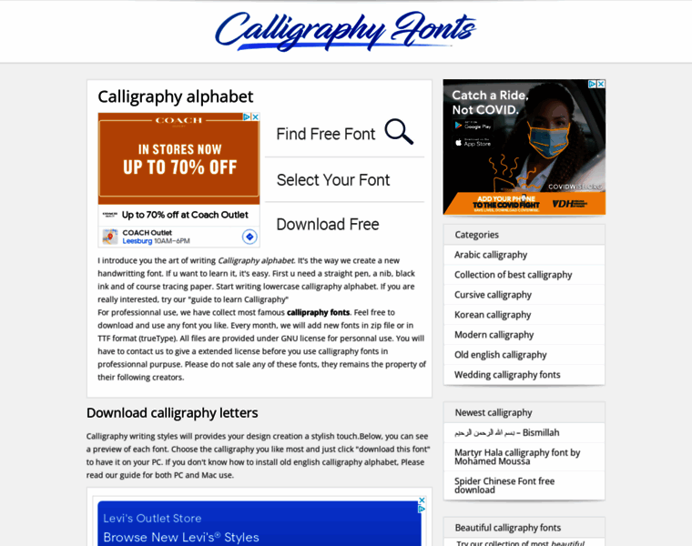 Calligraphyfonts.info thumbnail