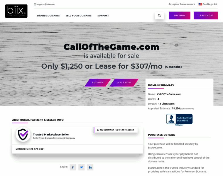 Callofthegame.com thumbnail