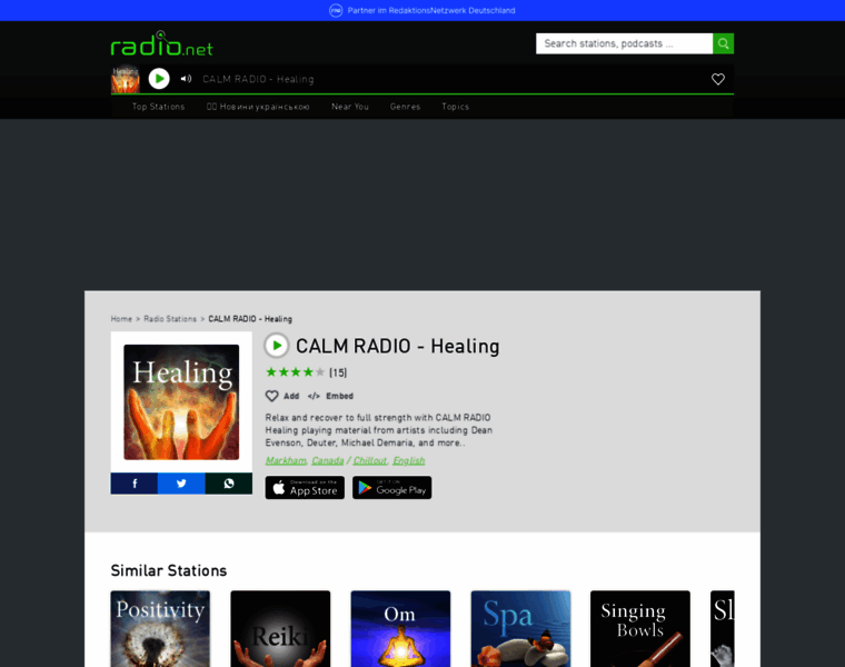 Calmhealing.radio.net thumbnail