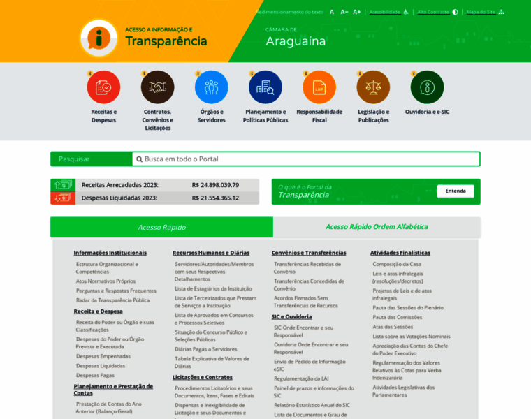 Camaraaraguaina.megasofttransparencia.com.br thumbnail