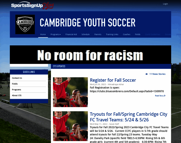 Cambridgeyouthsoccer.org thumbnail