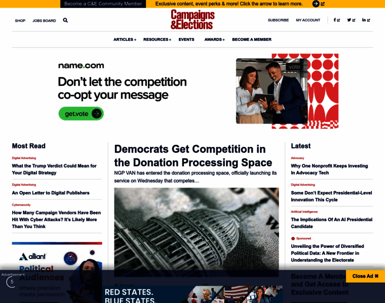 Campaignsandelections.com thumbnail