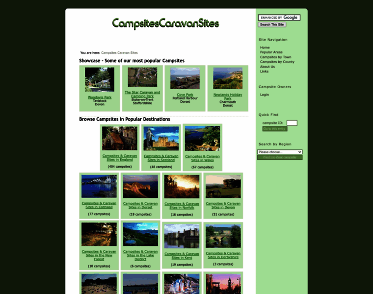 Campsitescaravansites.co.uk thumbnail