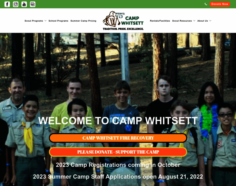 Campwhitsett.org thumbnail