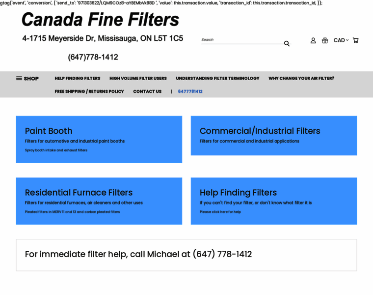 Canadafinefilters.com thumbnail