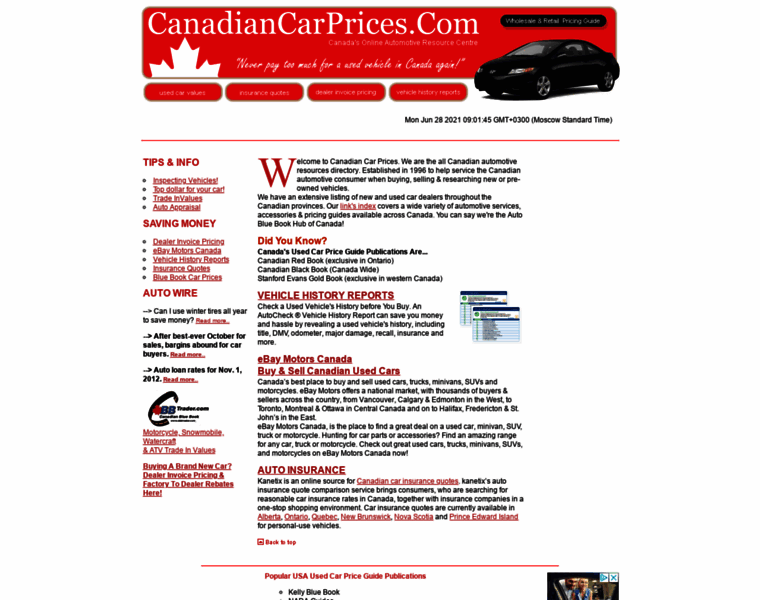 Canadiancarprices.com thumbnail