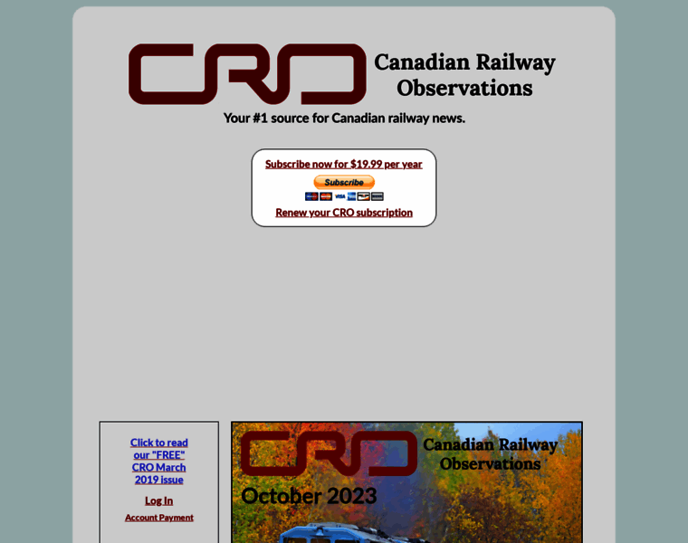 Canadianrailwayobservations.com thumbnail