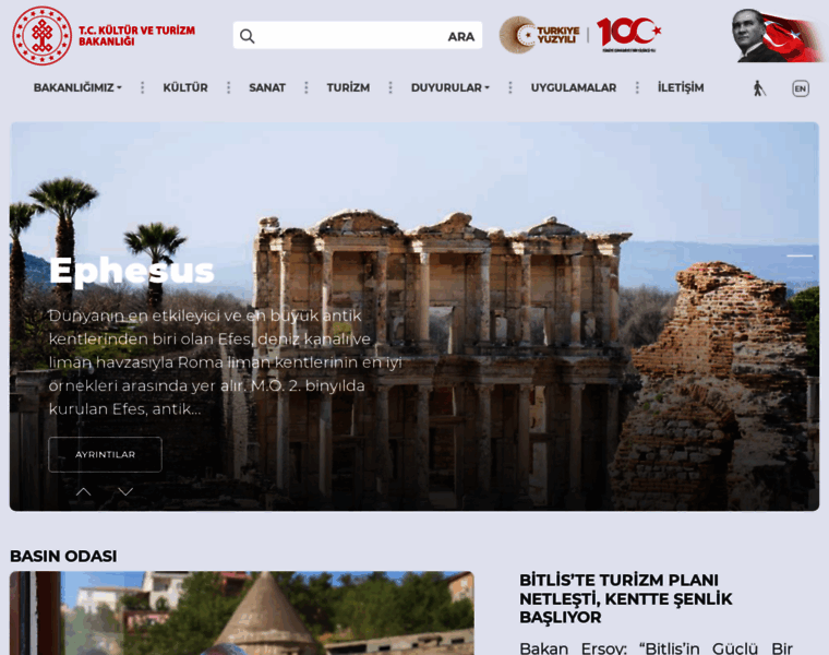 canakkalekulturturizm.gov.tr at WI. T.C. Kültür ve Turizm Bakanlığı