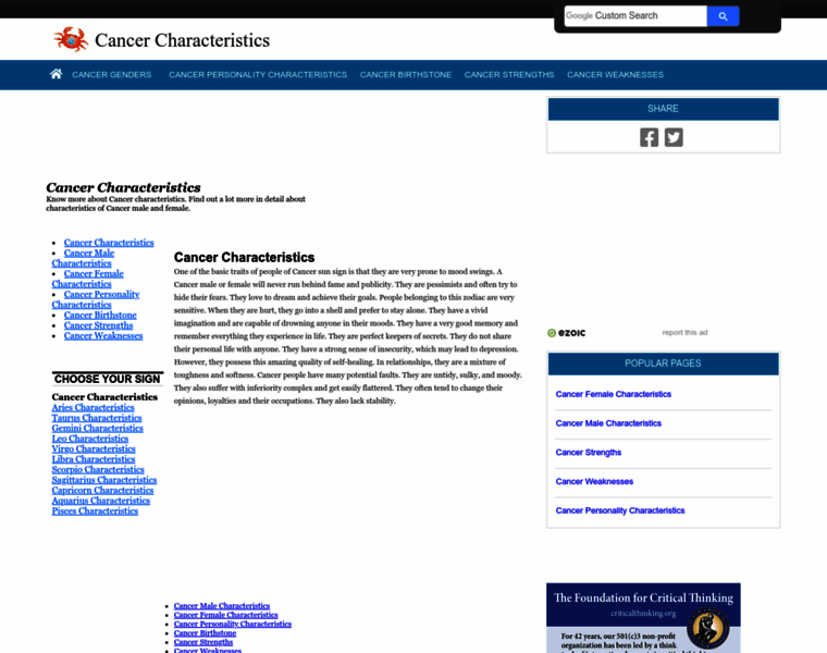 Cancercharacteristics.net thumbnail