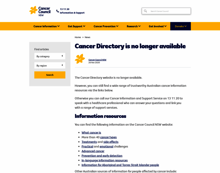 Cancerdirectory.com.au thumbnail
