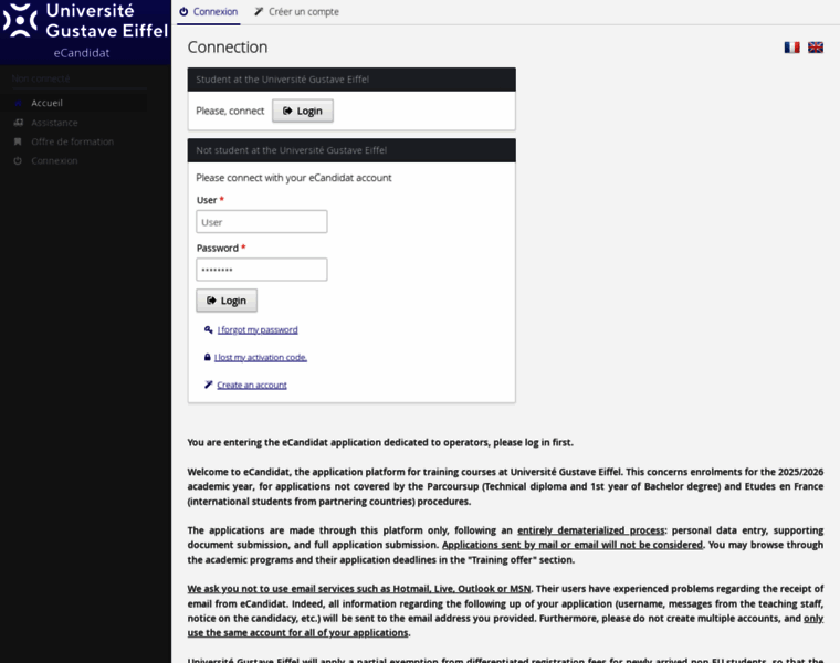 Candidatures.univ-eiffel.fr thumbnail