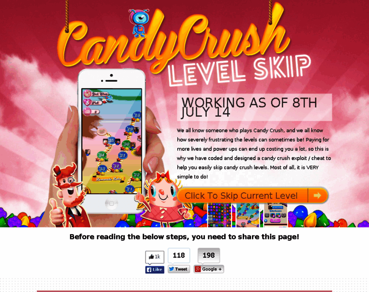 Candycrushlevelskip.com thumbnail