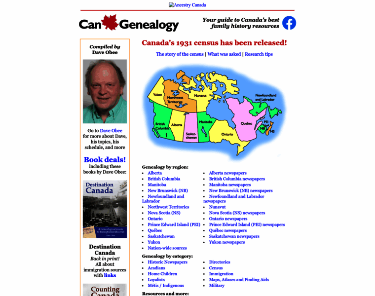 Cangenealogy.com thumbnail