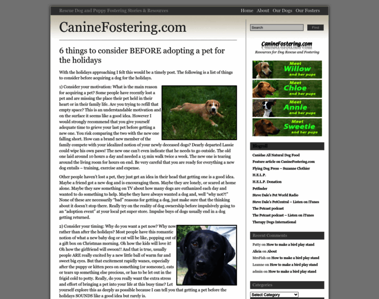 Caninefostering.com thumbnail
