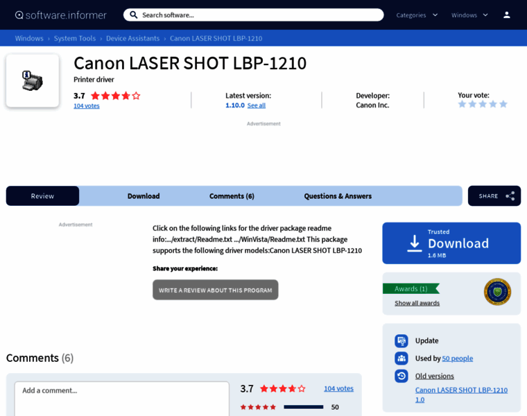 Canon-laser-shot-lbp-1210.software.informer.com thumbnail