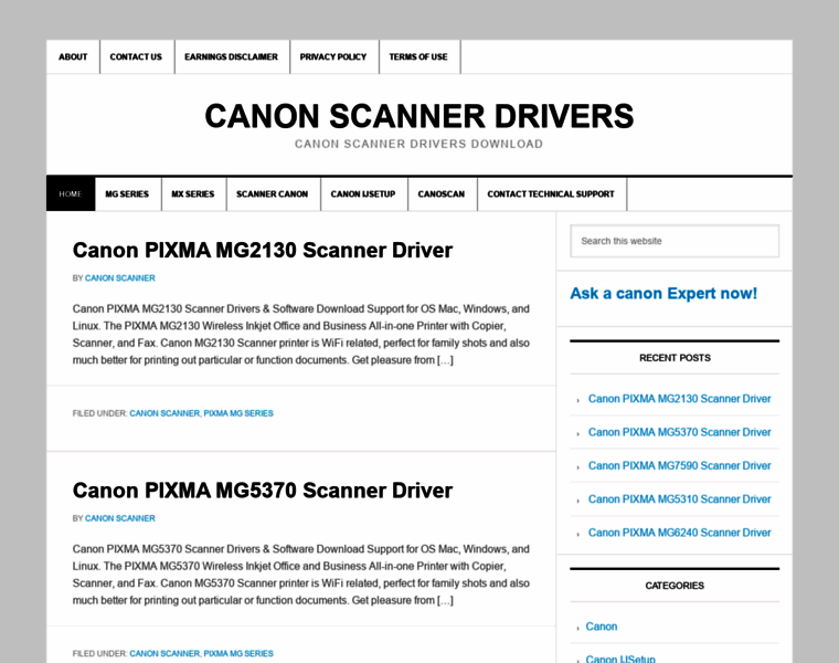 Canon-scannerdrivers.com thumbnail