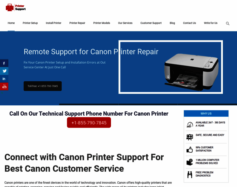 Canonprintersupportnumbers.com thumbnail