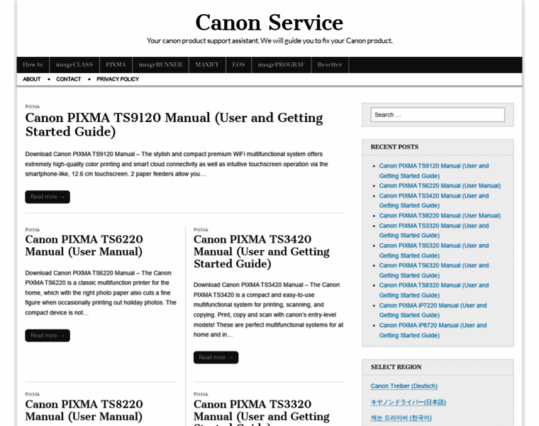 Canonservice.net thumbnail