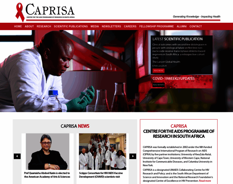 Caprisa.org thumbnail