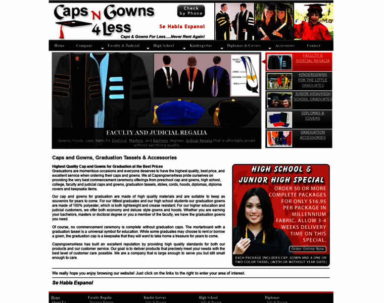 Capsngowns4less.com thumbnail