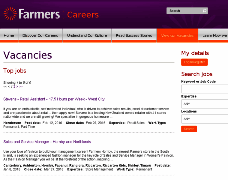 Careers.farmers.co.nz thumbnail