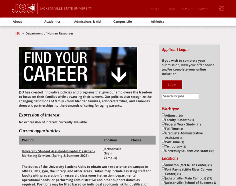 Careers.jsu.edu thumbnail