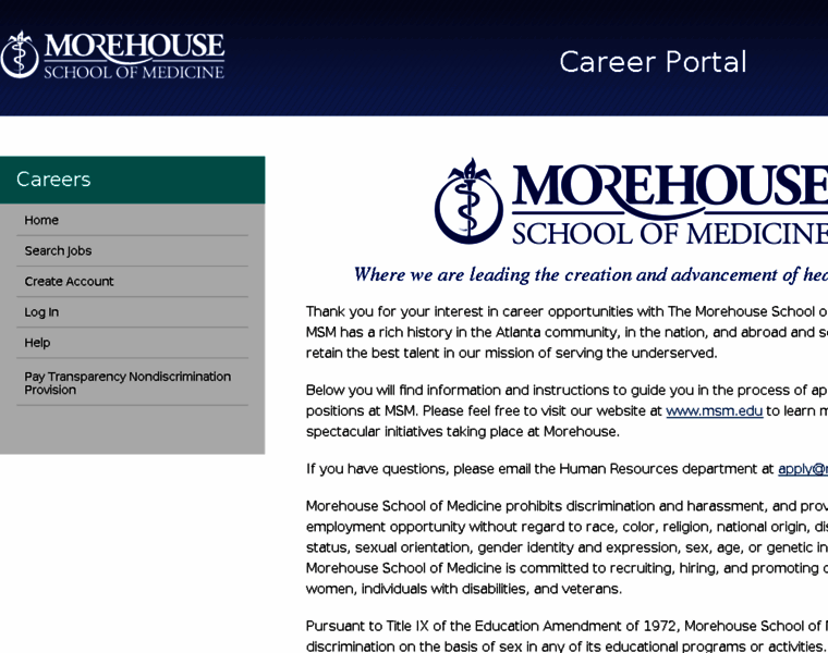 Careers.msm.edu thumbnail