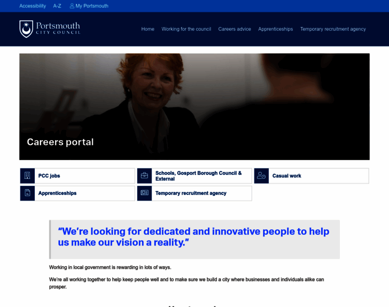 Careers.portsmouth.gov.uk thumbnail