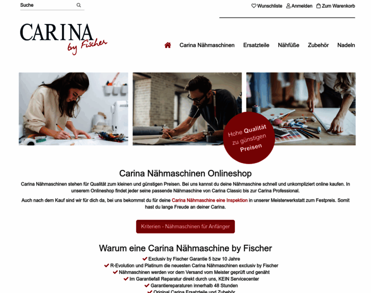 Carina-naehmaschinen.com thumbnail