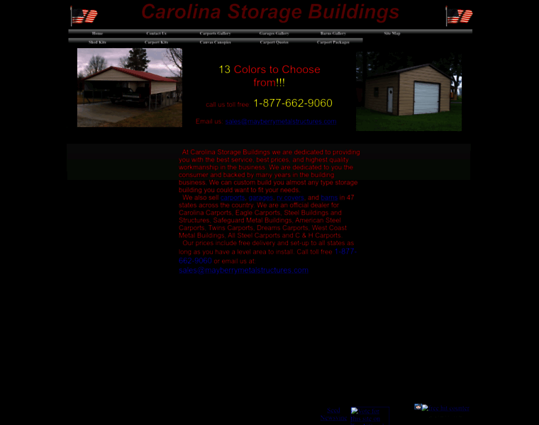 Carolinastoragebuildings.com thumbnail