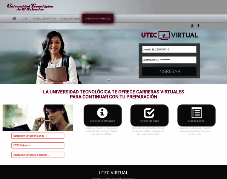 Carreras.utecvirtual.edu.sv thumbnail