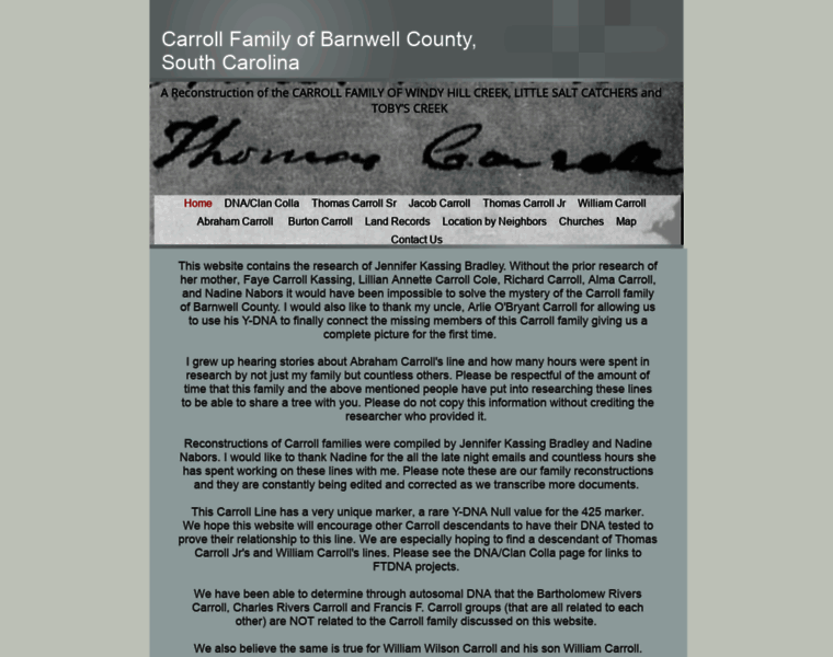 Carrollfamilyofbarnwellcounty.com thumbnail