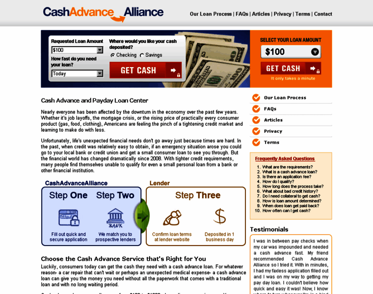 Cashadvancealliance.com thumbnail